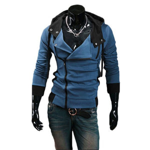 Men Zip Up Hooded Sweatshirt Slim Fit Autumn Coat Tops Warm Outwear Long Sleeves Jackets H9