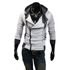 Men Zip Up Hooded Sweatshirt Slim Fit Autumn Coat Tops Warm Outwear Long Sleeves Jackets H9