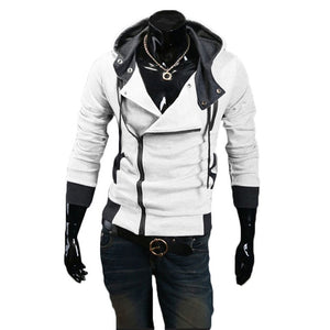 Men Zip Up Hooded Sweatshirt Slim Fit Autumn Coat Tops Warm Outwear Long Sleeves Jackets H9