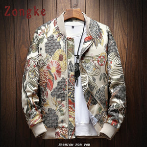 Zongke Japanese Embroidery Men Jacket Coat Man Hip Hop Streetwear Men Jacket Coat Bomber Jacket Men Clothes 2019 Sping New