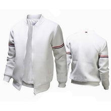 Charger l&#39;image dans la galerie, 3XL Fashion Sportwear Men Baseball Jacket Decorative Ribbon White Casual Coat Men Bomber Jacket Mens Jacket And Coat