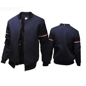 3XL Fashion Sportwear Men Baseball Jacket Decorative Ribbon White Casual Coat Men Bomber Jacket Mens Jacket And Coat