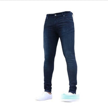 Charger l&#39;image dans la galerie, New Mens Pencil Pants 2019 Fashion Men Casual Slim Fit Straight Stretch Feet Skinny Zipper Jeans For Male Hot Sell Trousers