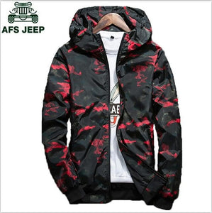 2018 Spring Autumn Mens Casual Camouflage Hoodie Jacket Men Plus Size 4XL Waterproof Windbreaker Coat Male jaqueta masculina