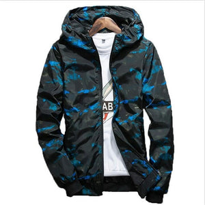 2018 Spring Autumn Mens Casual Camouflage Hoodie Jacket Men Plus Size 4XL Waterproof Windbreaker Coat Male jaqueta masculina