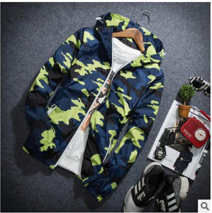 2018 Spring Autumn Mens Casual Camouflage Hoodie Jacket Men Plus Size 4XL Waterproof Windbreaker Coat Male jaqueta masculina