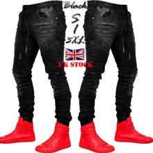 Charger l&#39;image dans la galerie, 2019 Men Stylish Ripped Jeans Pants Biker Skinny Slim Straight Frayed Denim Trousers New Fashion skinny jeans men Clothes