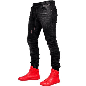 2019 Men Stylish Ripped Jeans Pants Biker Skinny Slim Straight Frayed Denim Trousers New Fashion skinny jeans men Clothes