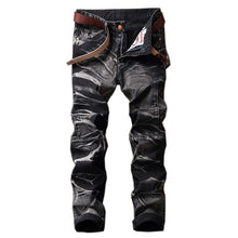 Charger l&#39;image dans la galerie, New Brand Mens Snow Designer Fashion Slim Skinny Moto Biker Casual Jeans Straight Motorcycle Jeans Men Destroyed Denim Trousers