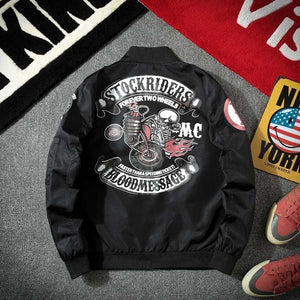 Lenstid 2019 New MA-1 bomber military motorcycle jacket men's printed pattern pilot bomber jacket men's baseball jacket Korean