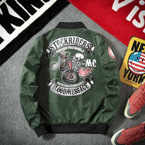 Lenstid 2019 New MA-1 bomber military motorcycle jacket men's printed pattern pilot bomber jacket men's baseball jacket Korean